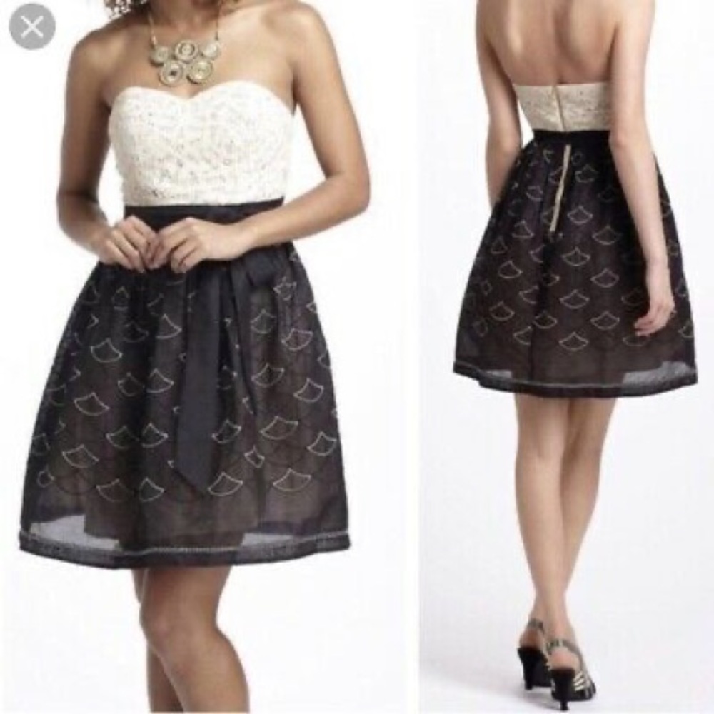 Anthropologie retro strapless dress
